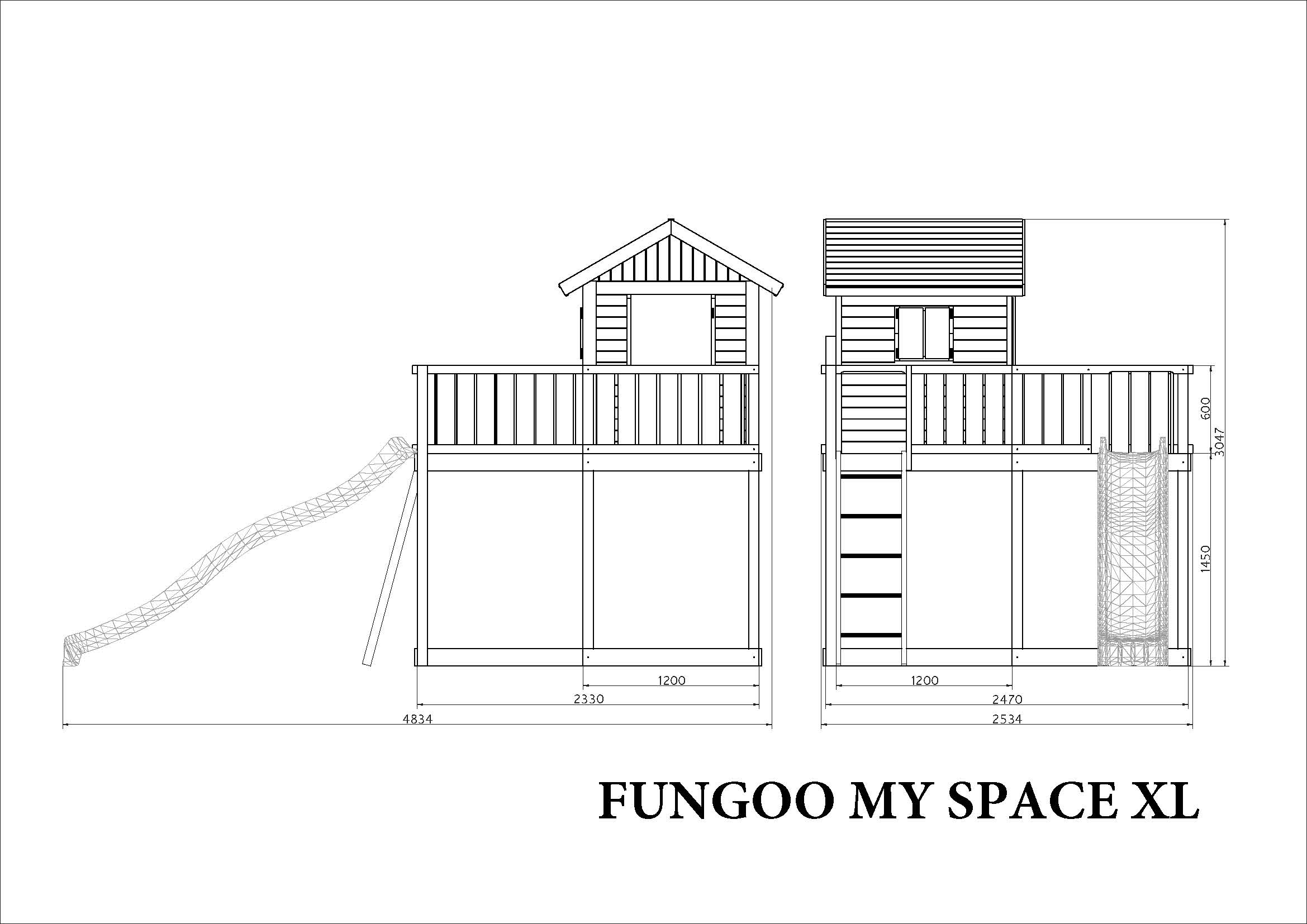 Fungoo My Space XL Spielhaus / teakfarben imprägniert