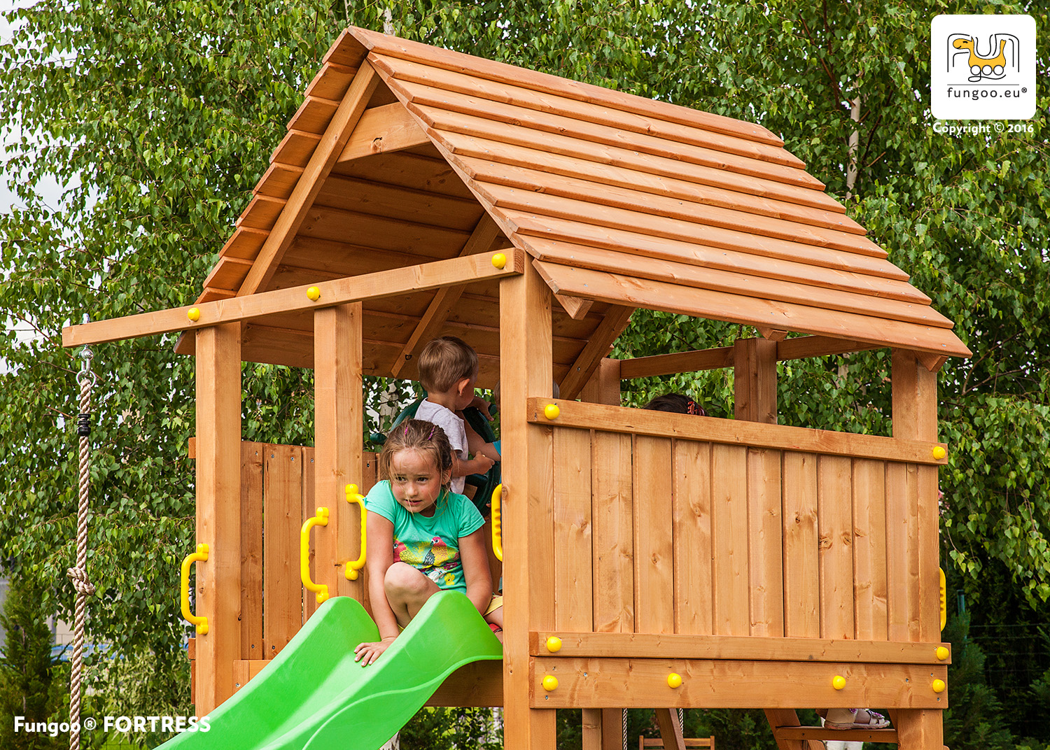 Fungoo Fortress Spielturm / teakfarben imprägniert