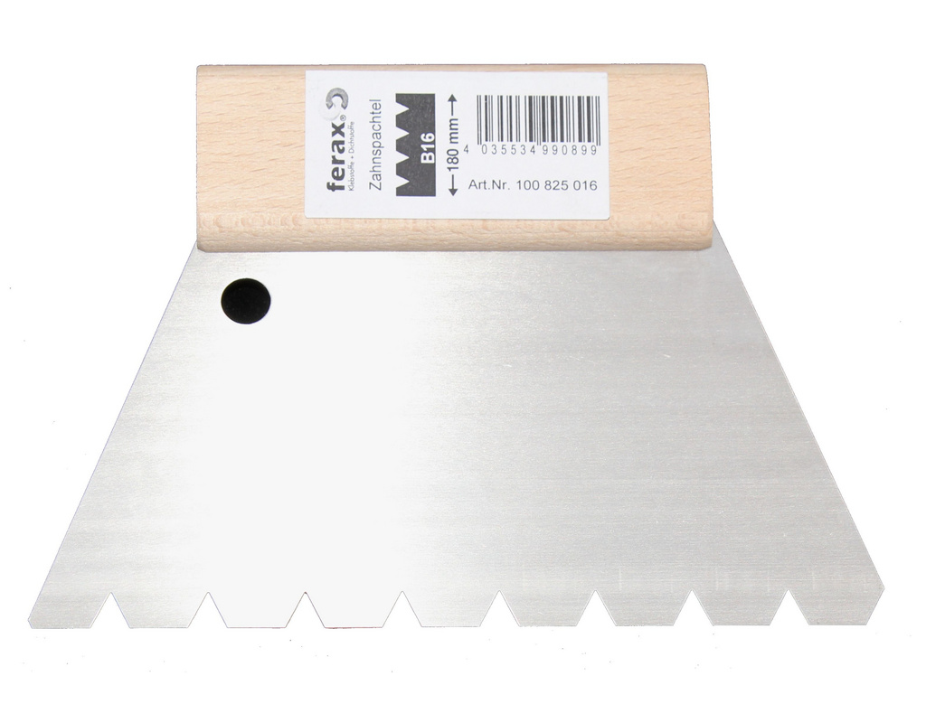 Ferax Zahnspachtel B16 - 180 mm für Parkettklebstoffe