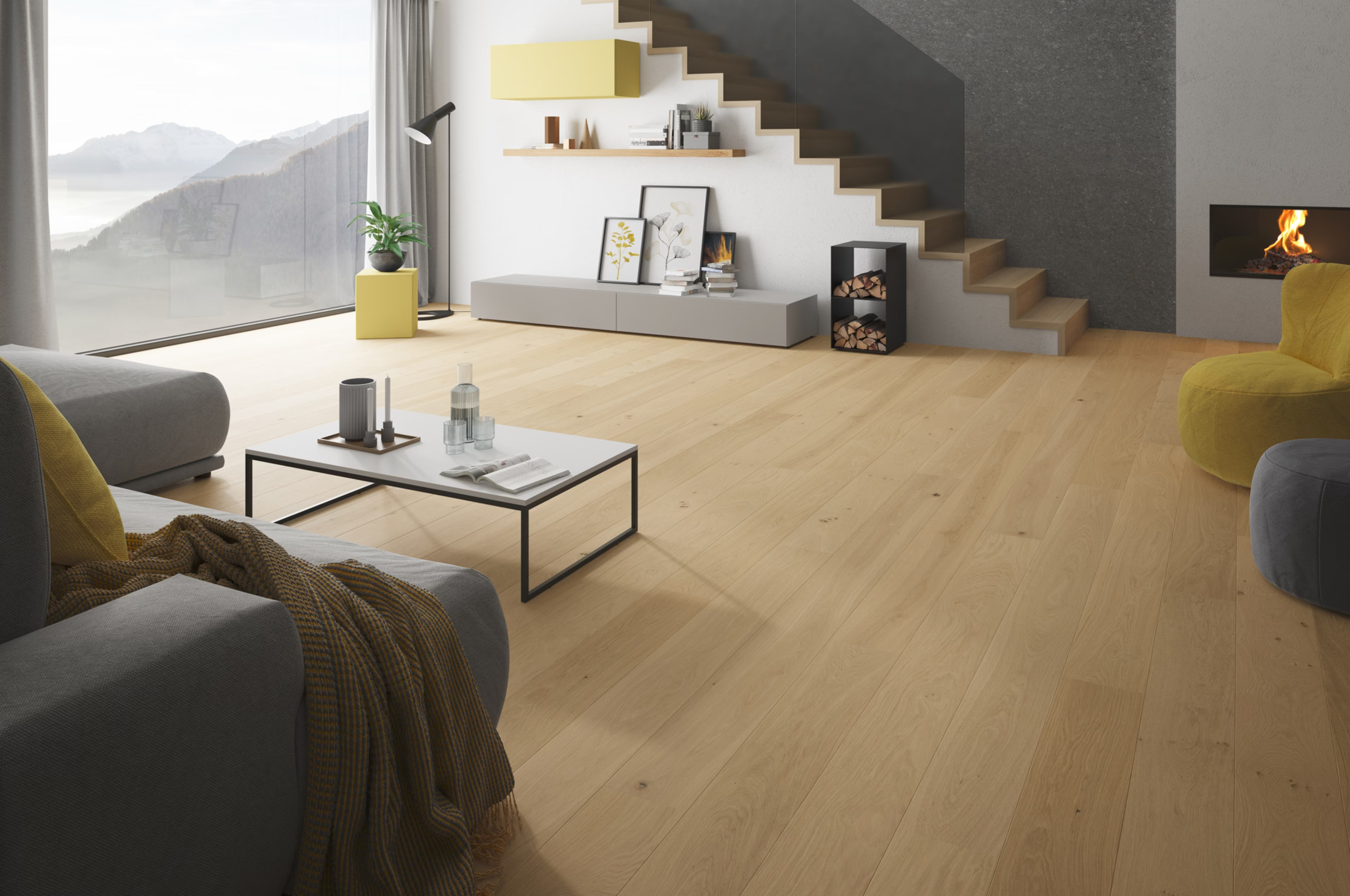 Tilo Puristico Parkett Trend Eiche Natur!PUR, gefast (2V), gebürstet, Balance, Natur geölt
