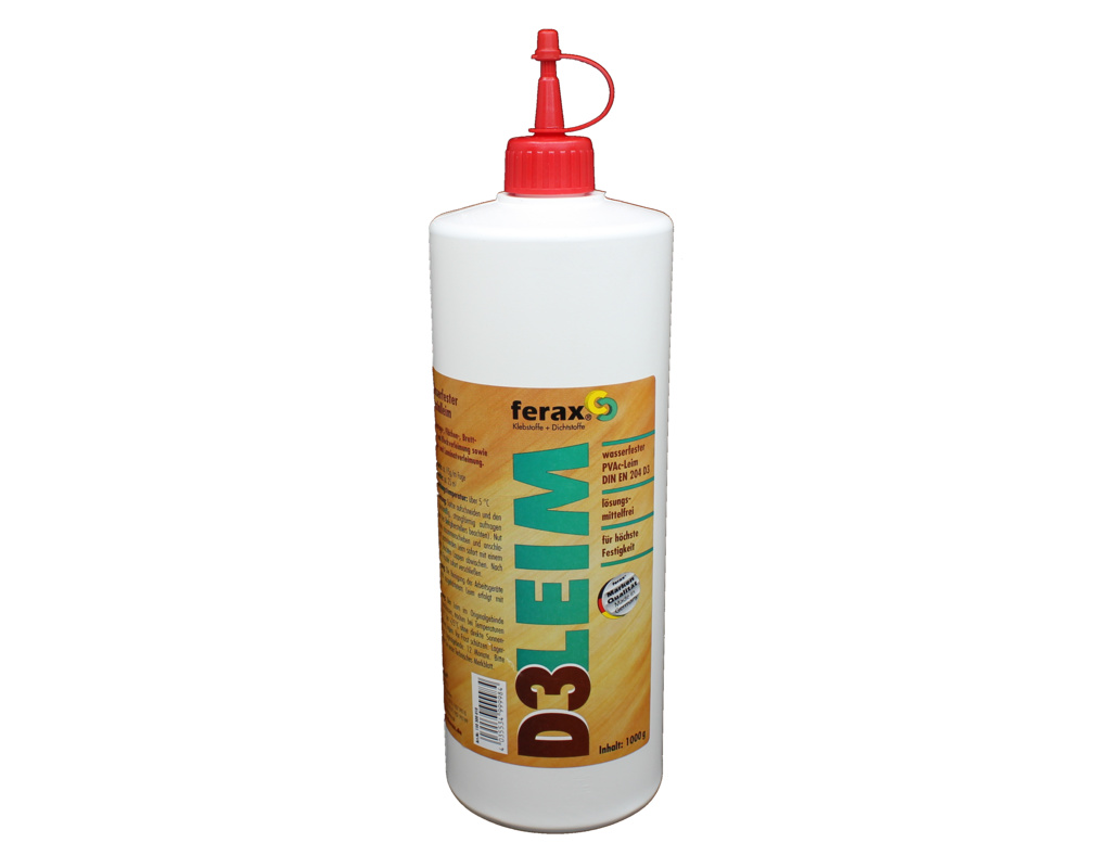 Ferax D3-Leim, DIN EN 204 D3 und WATT 91 PE-Flasche, 1000 g,