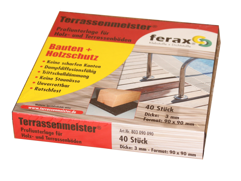 Ferax Terrassenmeister Profi-Unterlage für Terrassen Quadrate 3 x 90 x 90mm