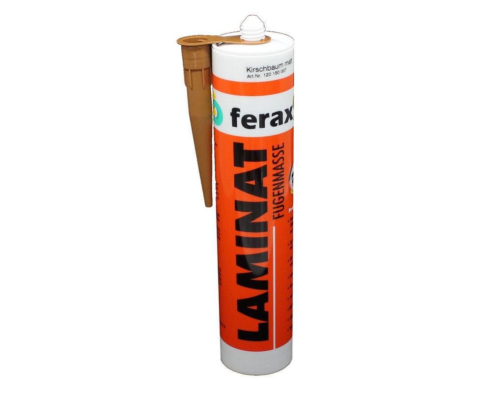 Ferax Laminat-/VinylFugenmasse Kirschbaum, Teak/Eiche Cognac matt Kartusche 310ml,