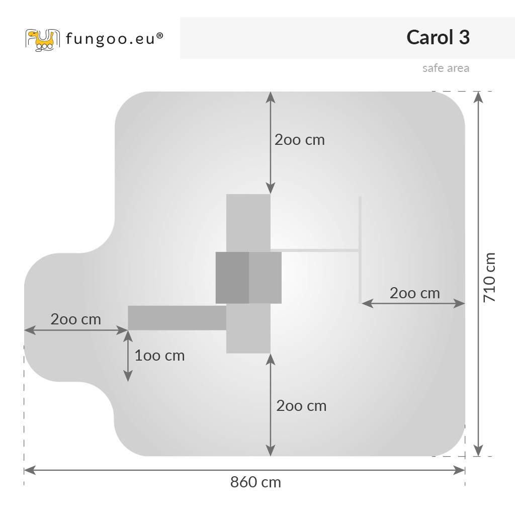 Fungoo Spielplatz Carol 3 / grey imprägniert mit Rutsche