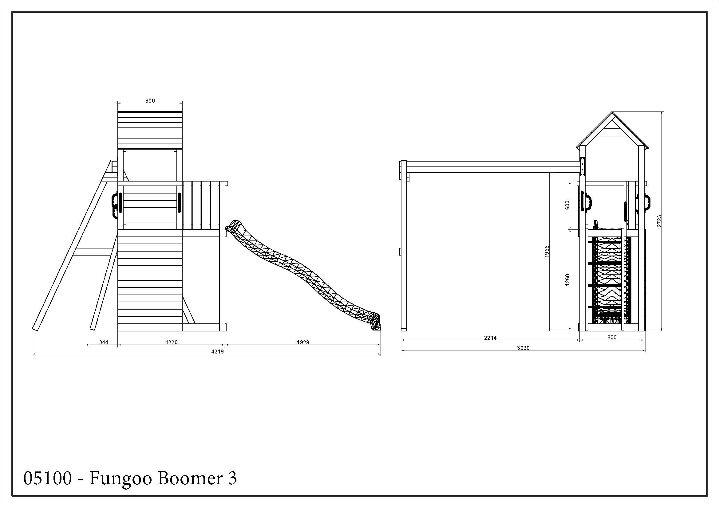 Fungoo Boomer 3 mit Schaukel und Rutsche