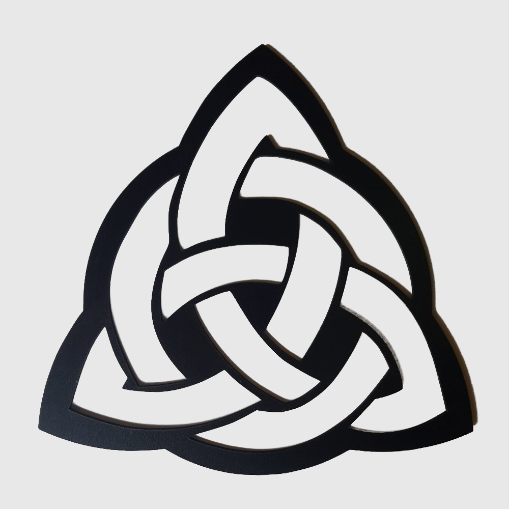 Laserkunst Laserfigur Triquetra  HDF mit schwarzem Melamin