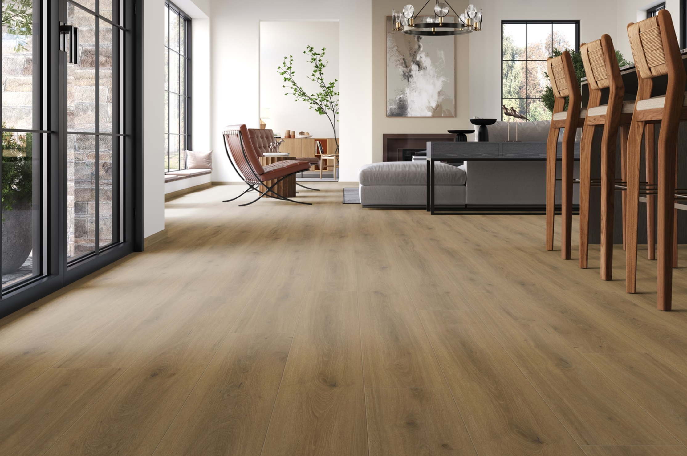 Tilo Vinyl Elito Trend Eiche Caramel 1-Stab Holzoptik gefast (4V) Twist PLUS lackiert softsynchron