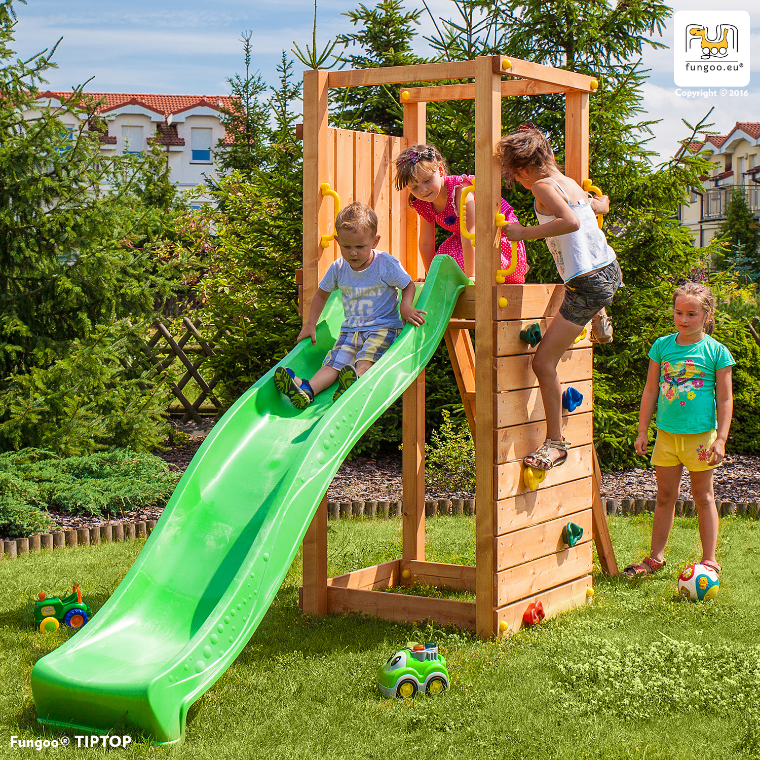 Fungoo TipTop Spielturm / teakfarben imprägniert