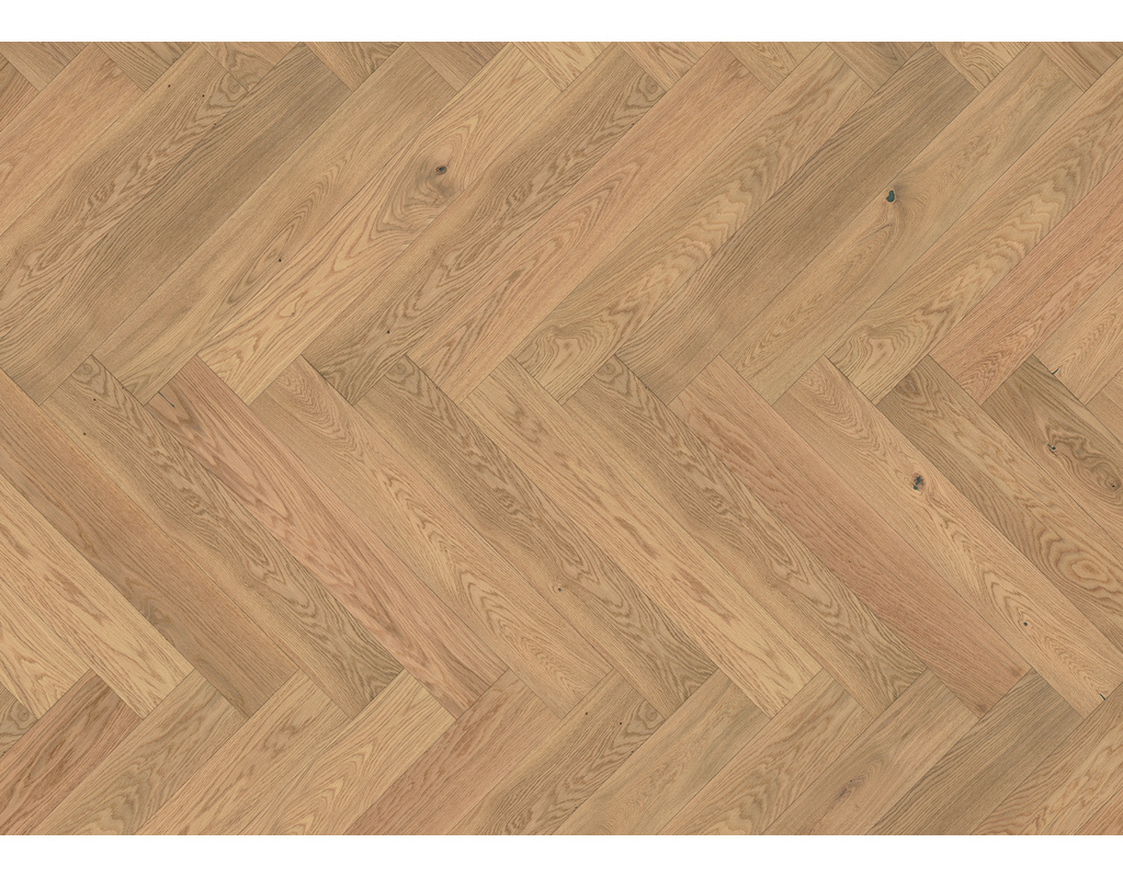Ziro Fischgrätparkett Chateau FoltDown Eiche Chambord Natur, weiß geölt 725x130x14mm