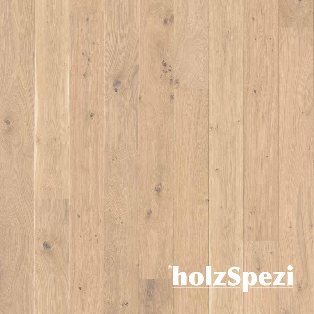 HolzSpezi Fertigparkett Landhausdiele Eiche RUHR, gebürstet, weiß geölt, comfort line