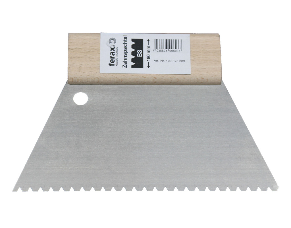 Ferax Zahnspachtel B3 - 180 mm für Parkettklebstoffe SikaBond