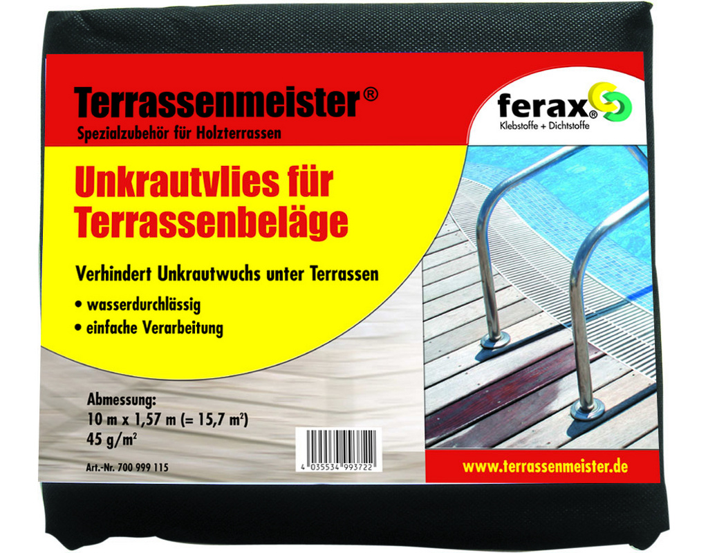 Ferax Terrassenmeister Unkrautvlies Beutel 10 m x 1,57 m (= 15,7 qm)