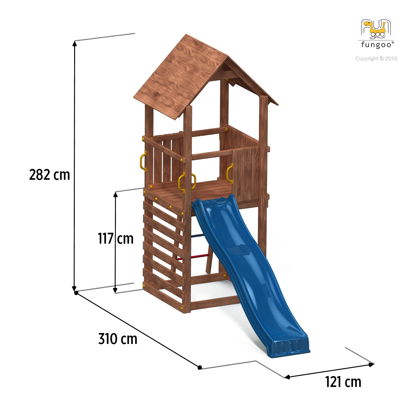 Fungoo Spielplatz Carol 1 / kdi imprägniert mit Rutsche