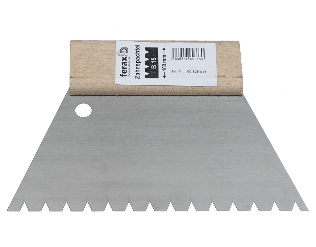 Ferax Zahnspachtel B15 - 180 mm für Parkettklebstoffe SikaBond
