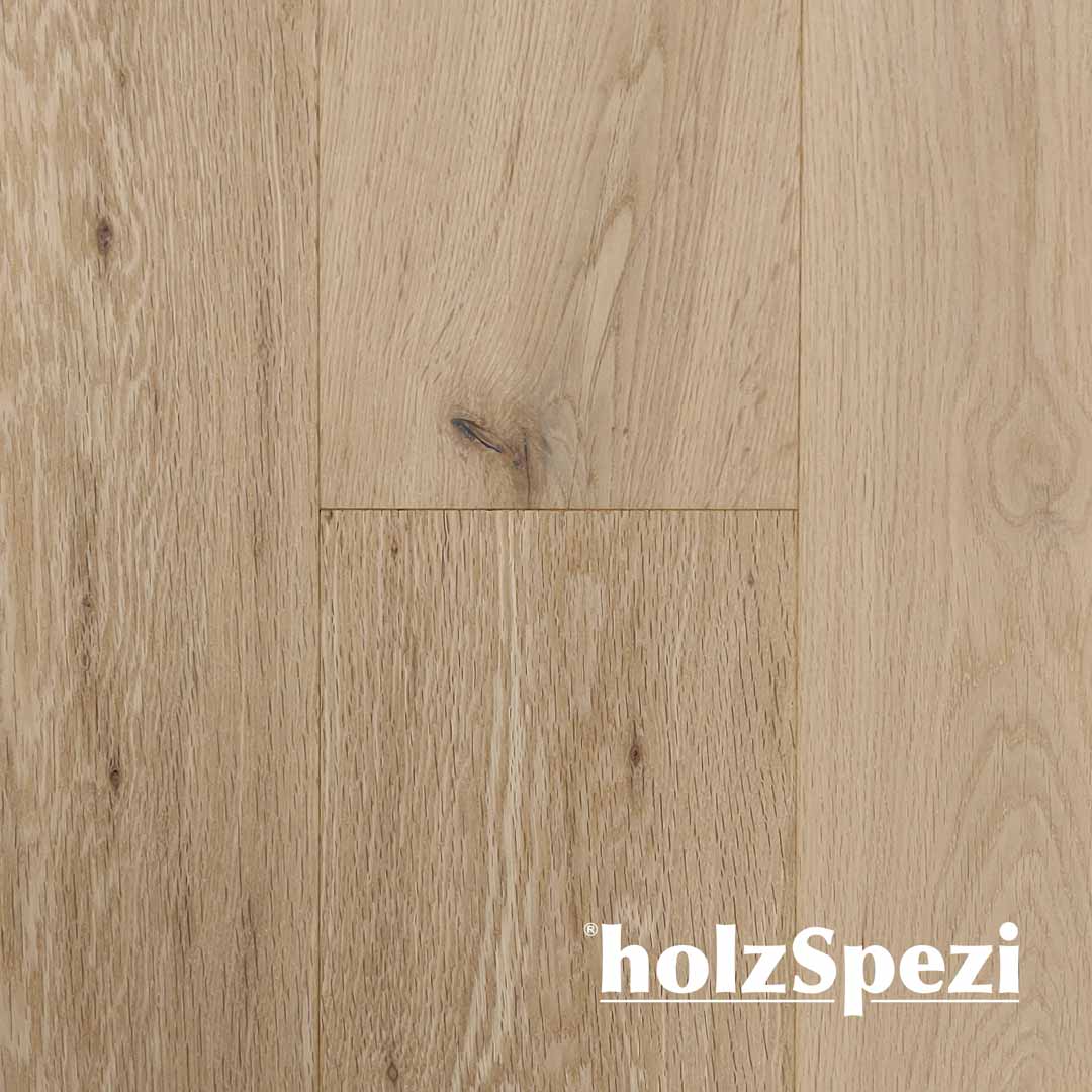 HolzSpezi Fertigparkett Landhausdiele Eiche WOLGA -S-, gebürstet, SAFETOP Rohholzoptik, clever line
