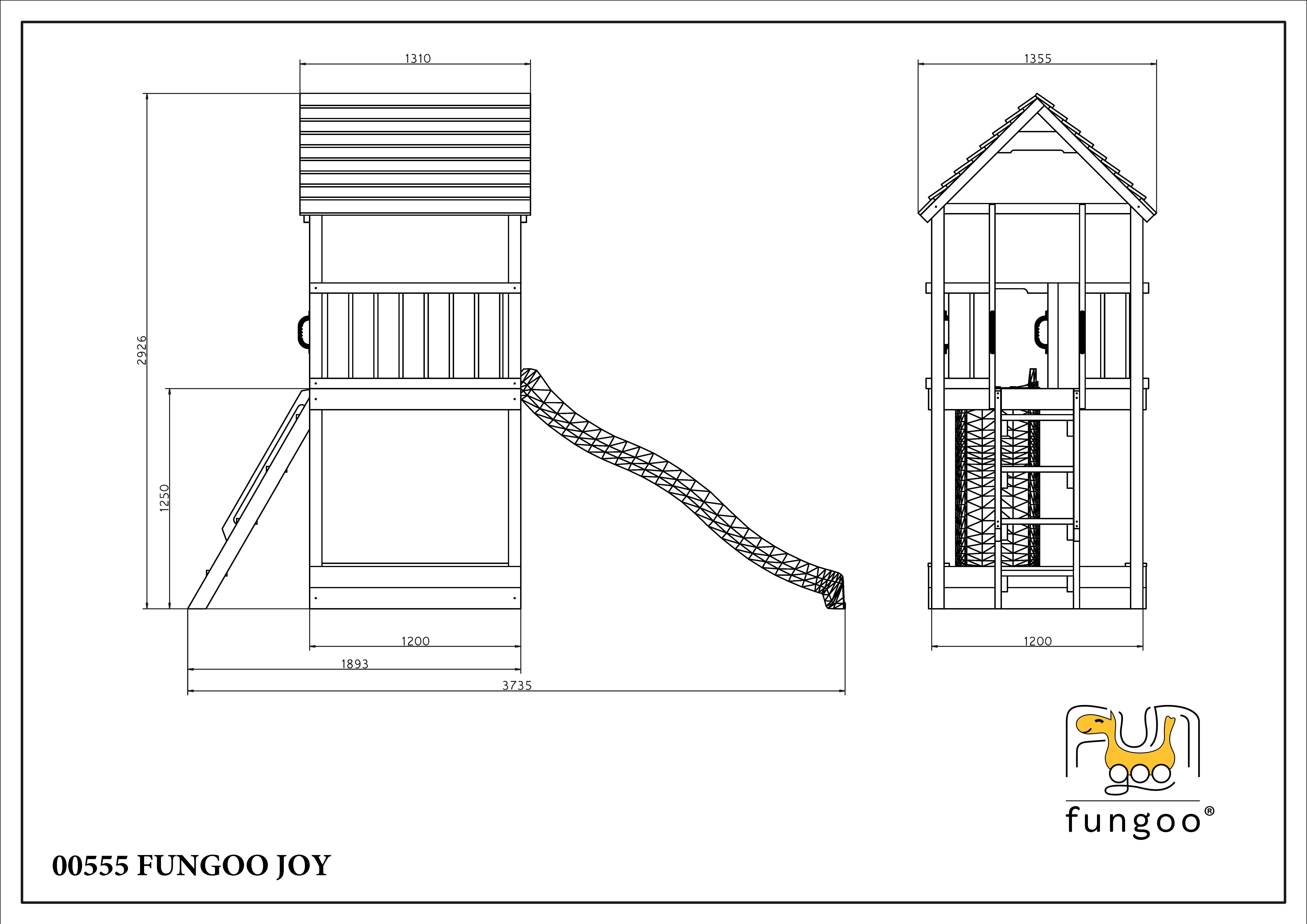 Fungoo Joy Spielturm / teakfarben imprägniert