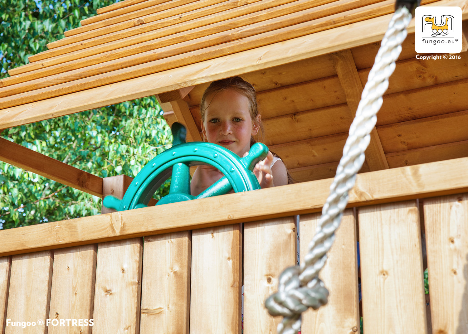 Fungoo Fortress Spielturm / teakfarben imprägniert