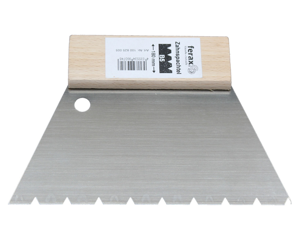 Ferax Zahnspachtel B5 - 180 mm für Parkettklebstoffe SikaBond