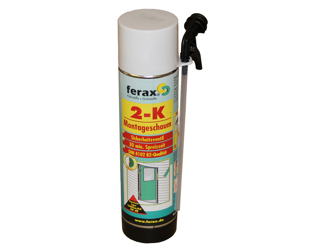 Ferax 2K-Zargenschaum, DIN 4102 B2-Qualität, 400ml Fugenschalldämmwert 58 dB,