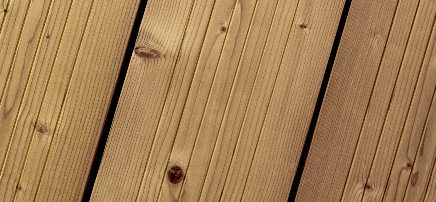 Terrassendiele Thermisch mod. Fichte Magnum TMT, feines Riffelprofil, S-Groove, 27 x 140 mm