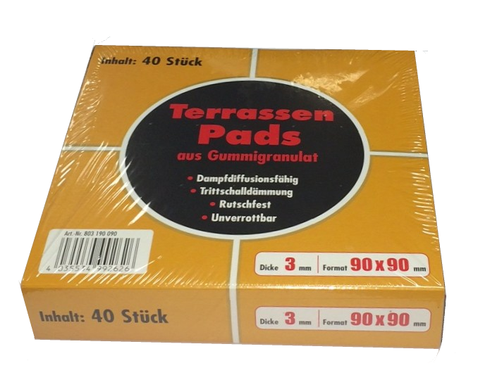Terrassenpad 3mm 90 x 90 Quadrate mit 3 mm, Format: 90 x 90mm, 40 Stück