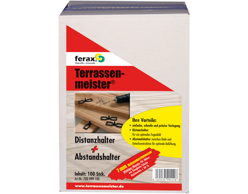 Ferax Distanz- u. Abstandshalter 7mm 100 Stück kartonverpackt