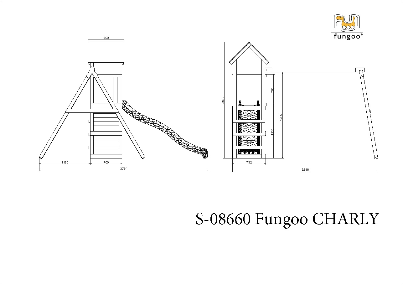 Fungoo Charly mit Schaukeln und Rutsche 2,2 mtr