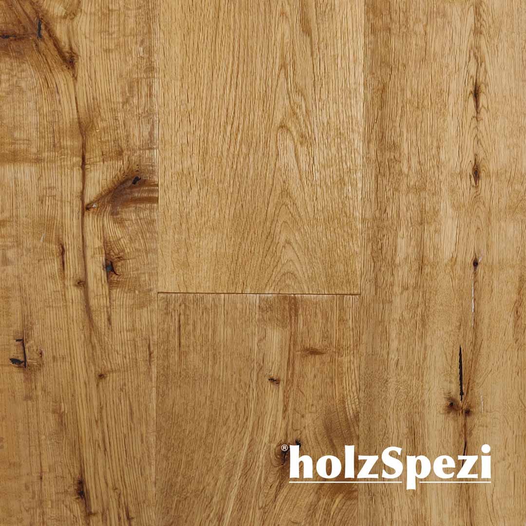 HolzSpezi Fertigparkett Landhausdiele Eiche RHONE -S-, handgehobelt, rustikal, geräuchert, natur geö