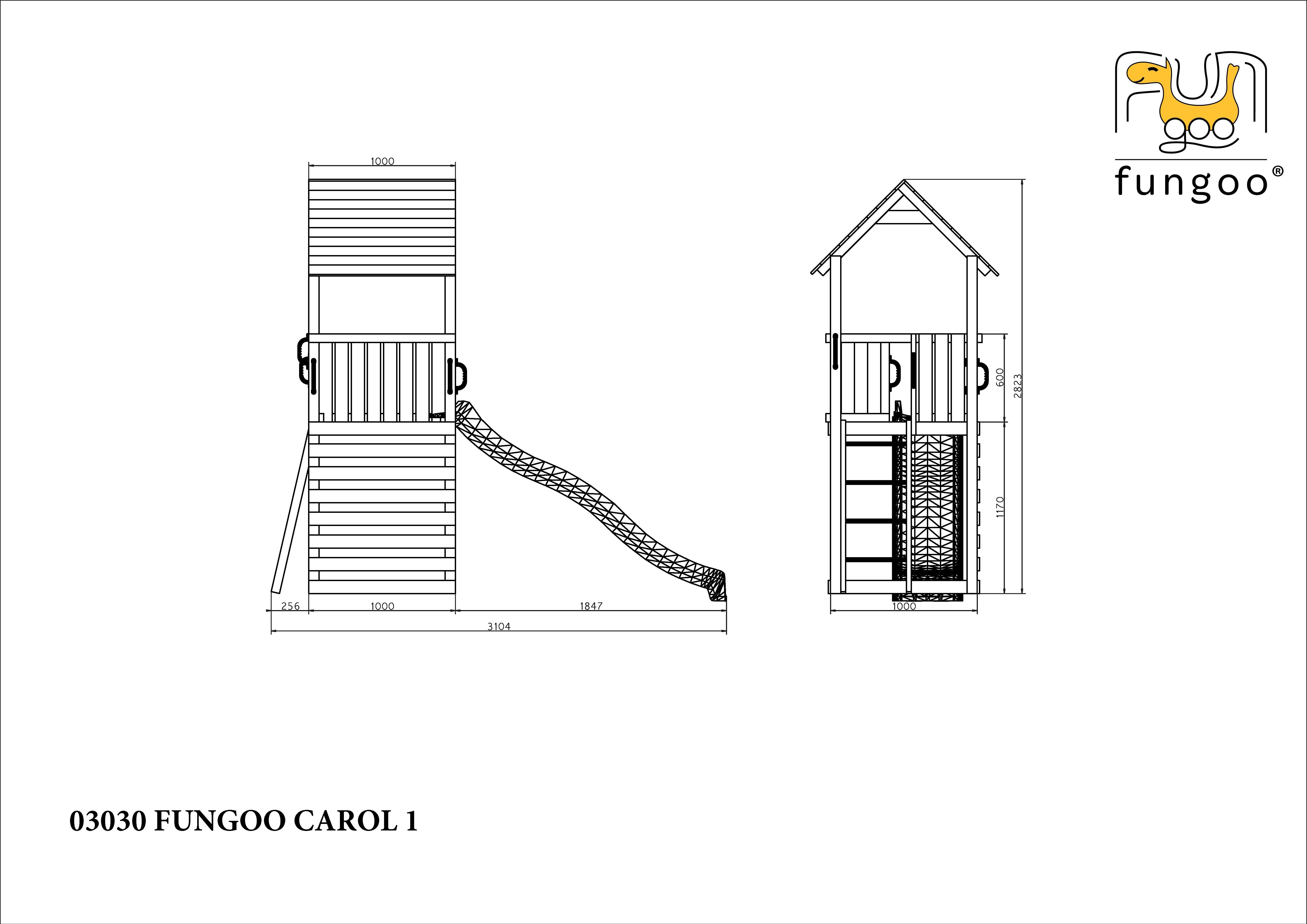 Fungoo Spielplatz Carol 1 / kdi imprägniert mit Rutsche