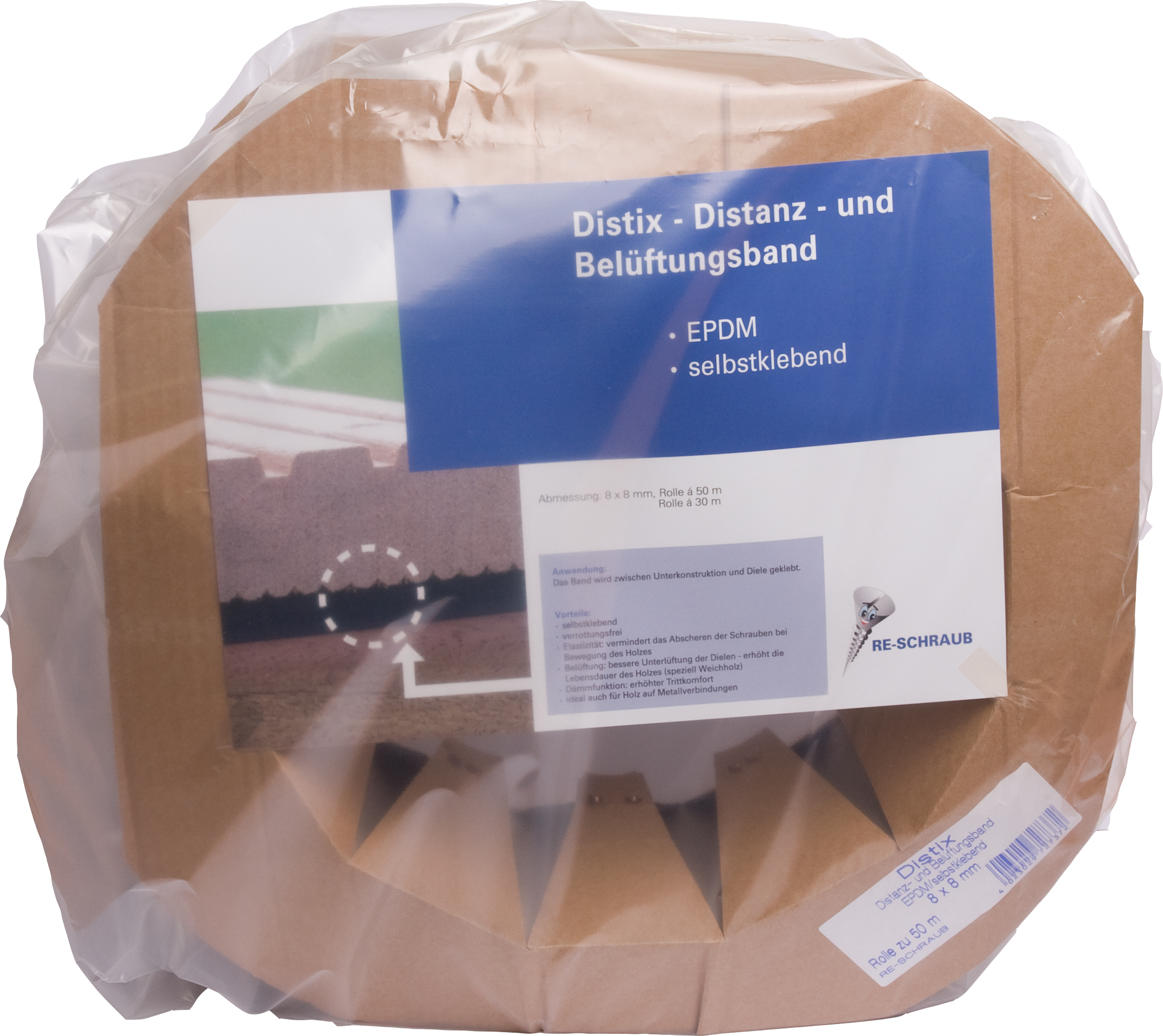 DISTIX - Das Distanz- und Belüftungsband, EPDM, selbstklebend, 8 x 8 mm
