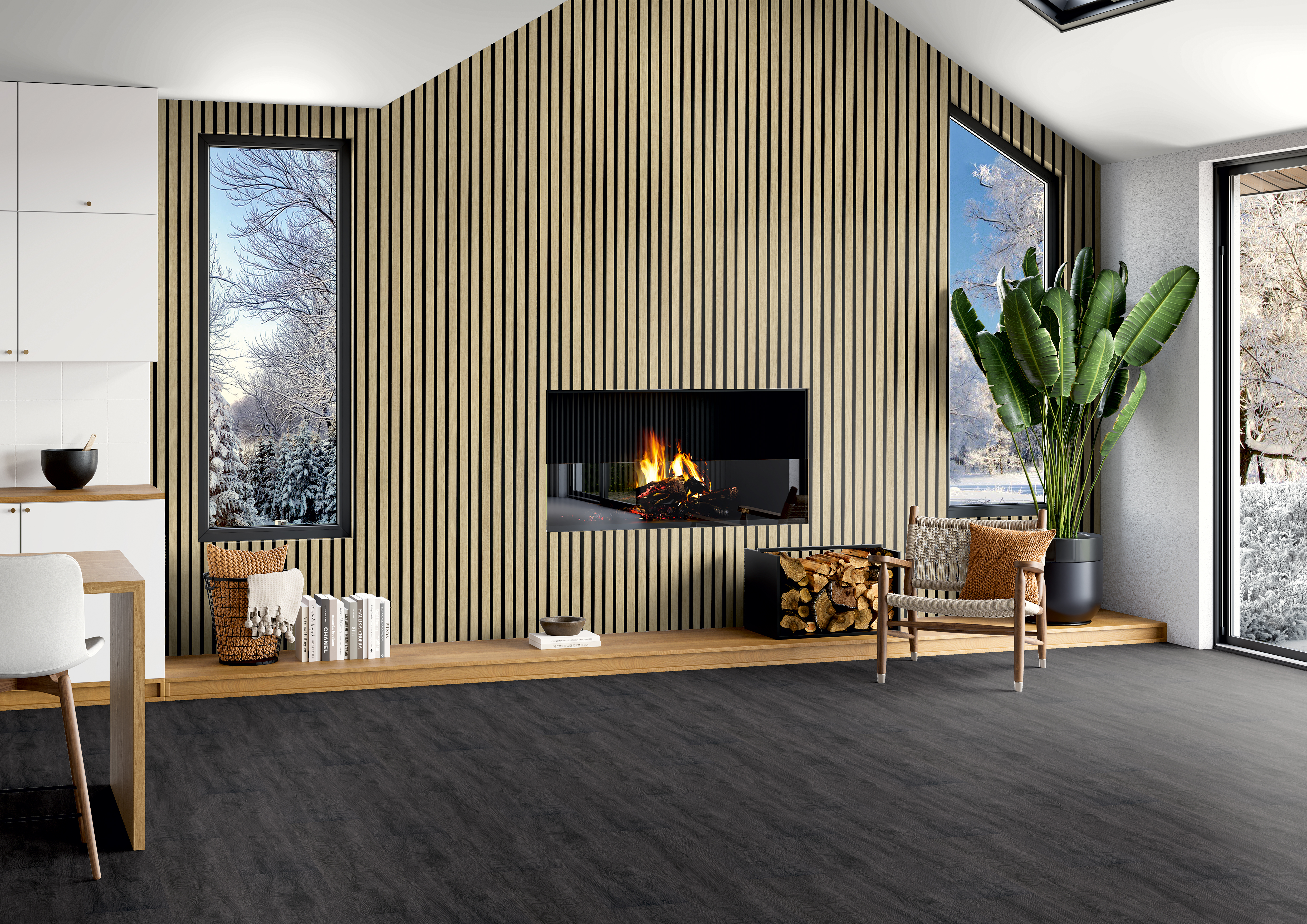 ISOL Energiesparpaneel - Wandakustikelement ACO1ES Eiche hellbraun 20x2500x480 mm