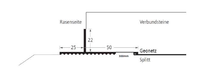 Ferax steinfix® Netz 22, grau, Profil 2 m