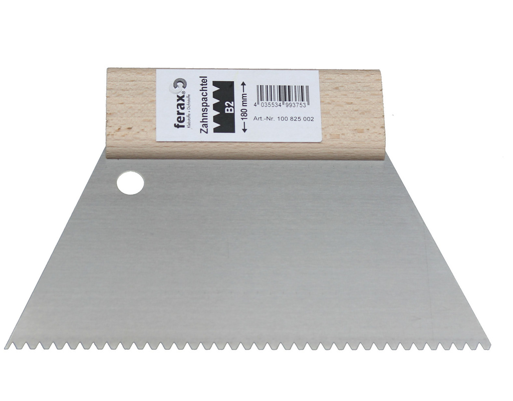 Ferax Zahnspachtel B2 - 180 mm für Parkettklebstoffe SikaBond