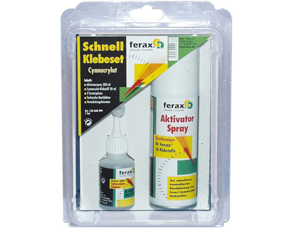 Ferax CA-Schnell-Klebe-Set (Aktivator 200 ml + CA 50g)