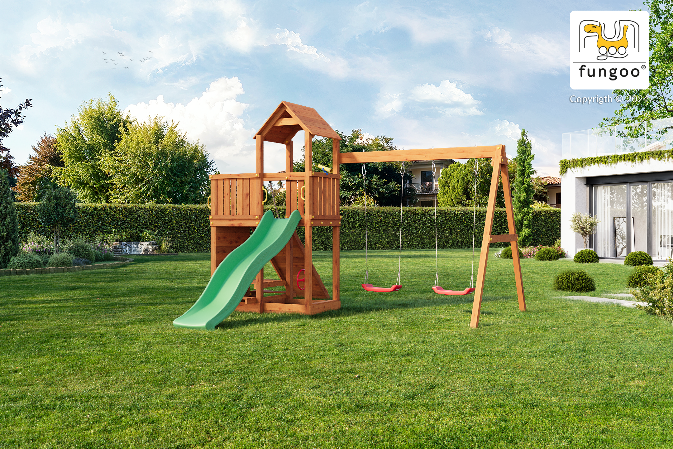 Fungoo Floppi Teak lasiert, Rutsche 2,20 mtr