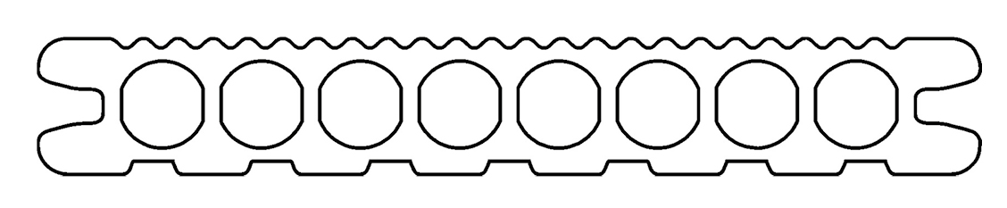 VIVADECK GCC Rundhohlkammerprofil 21 x 145 mm