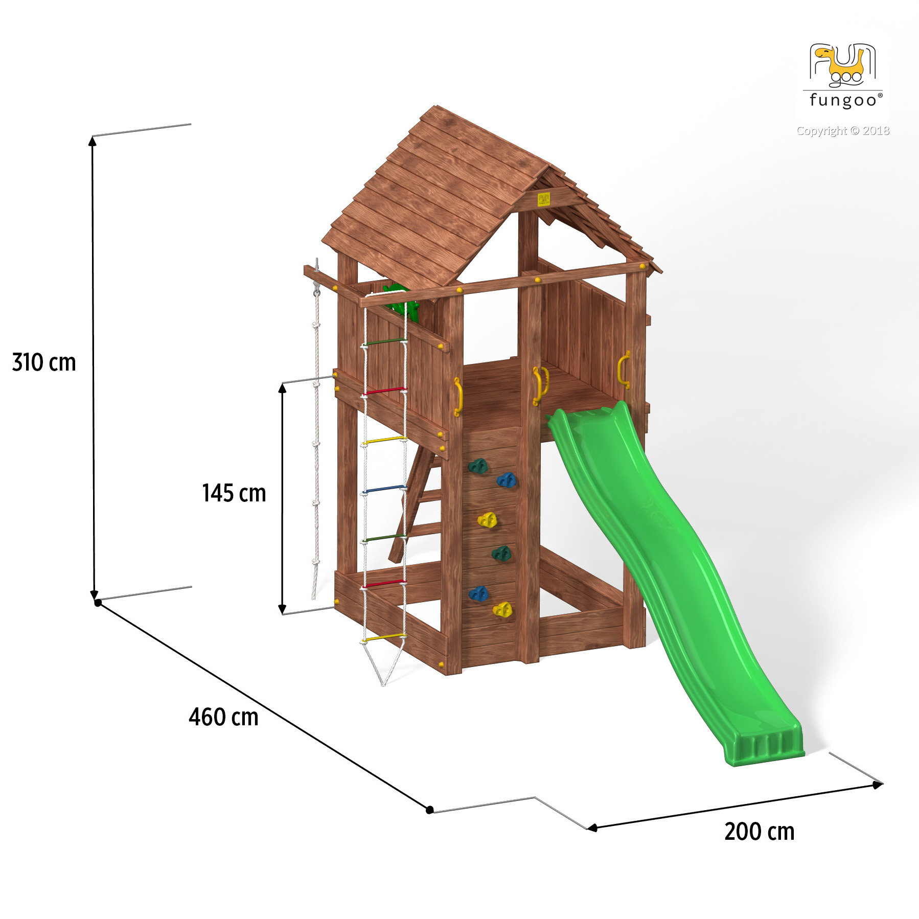 Fungoo Fortress Spielturm / teakfarben imprägniert