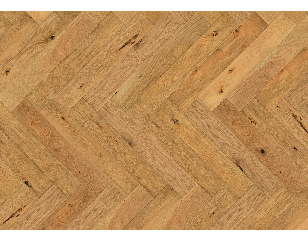 Ziro Fischgrätparkett Chateau FoltDown Eiche Aguilar Rustikal, natur geölt 725x130x14mm