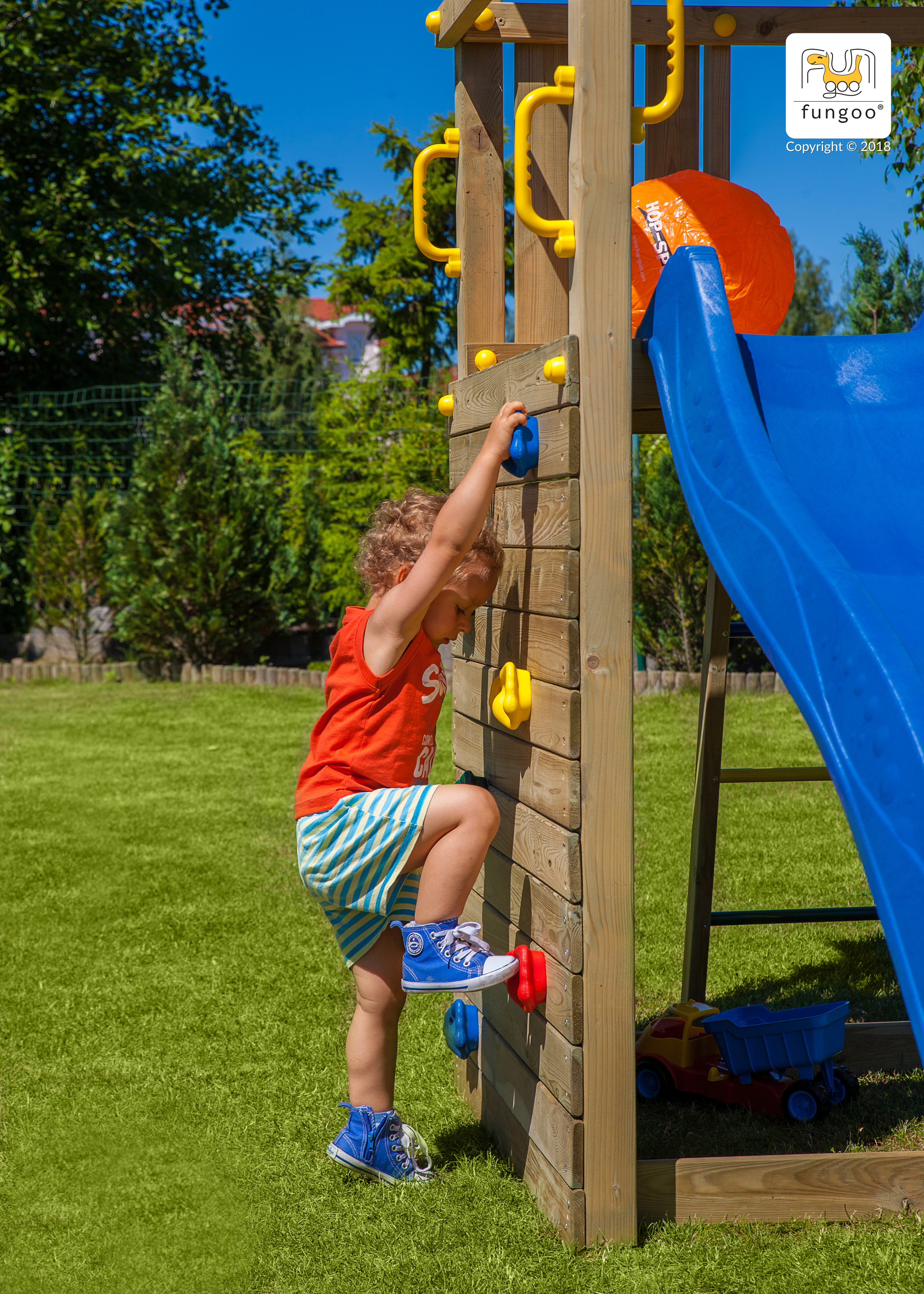 Fungoo Spielplatz Carol 2 / kdi imprägniert mit Rutsche