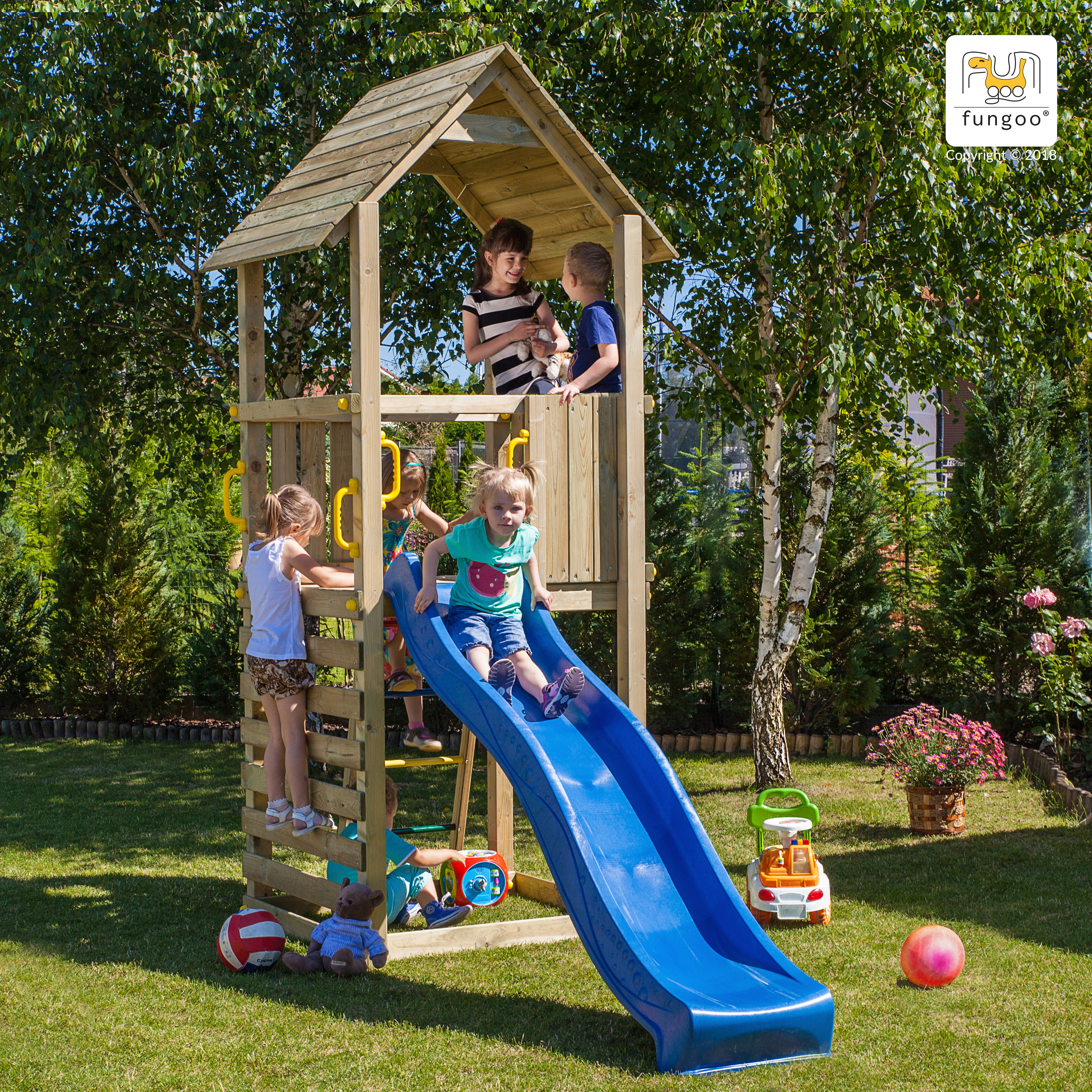 Fungoo Spielplatz Carol 1 / kdi imprägniert mit Rutsche