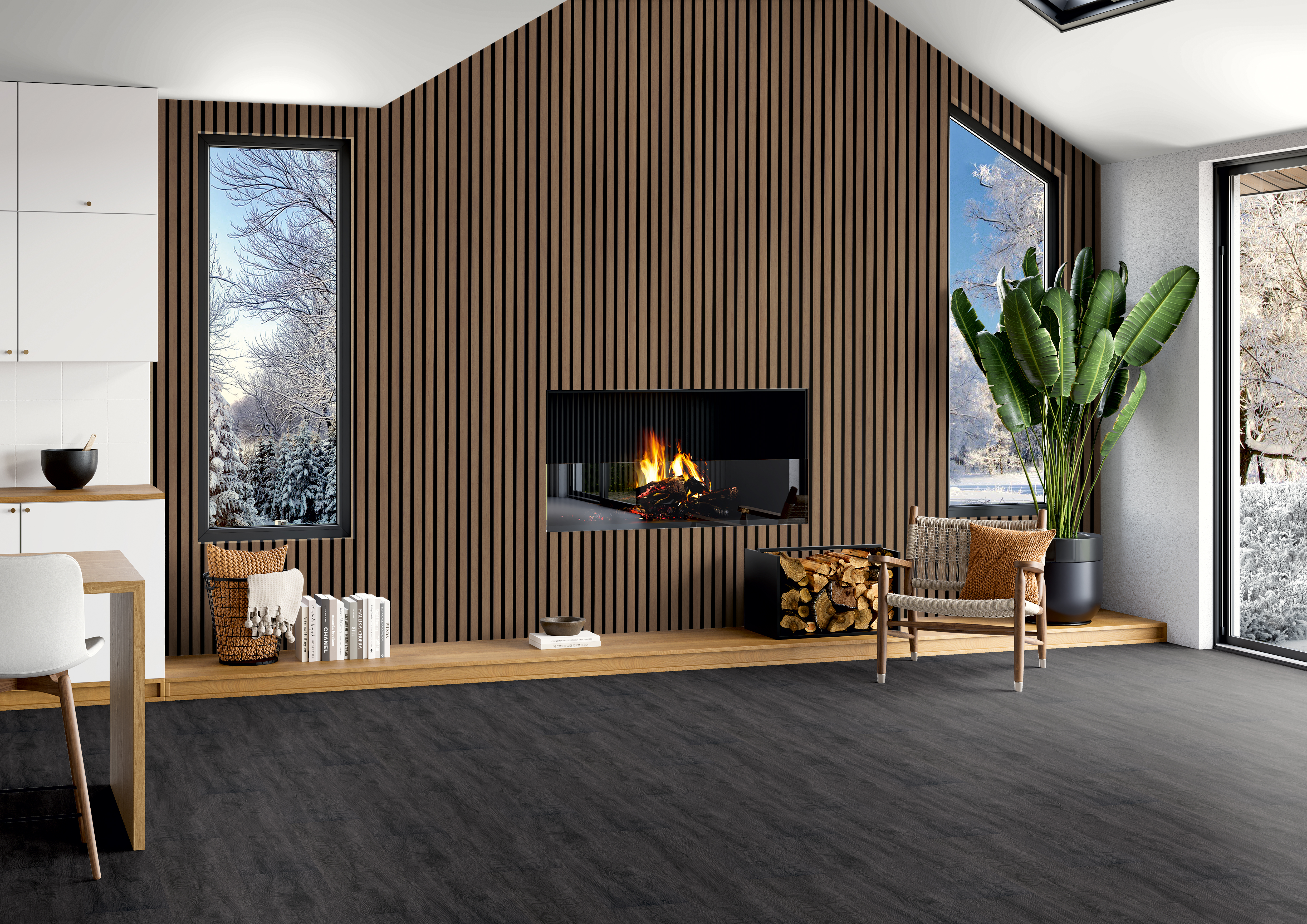 ISOL Energiesparpaneel - Wandakustikelement ACO2ES Eiche rustikal 20x2500x480 mm