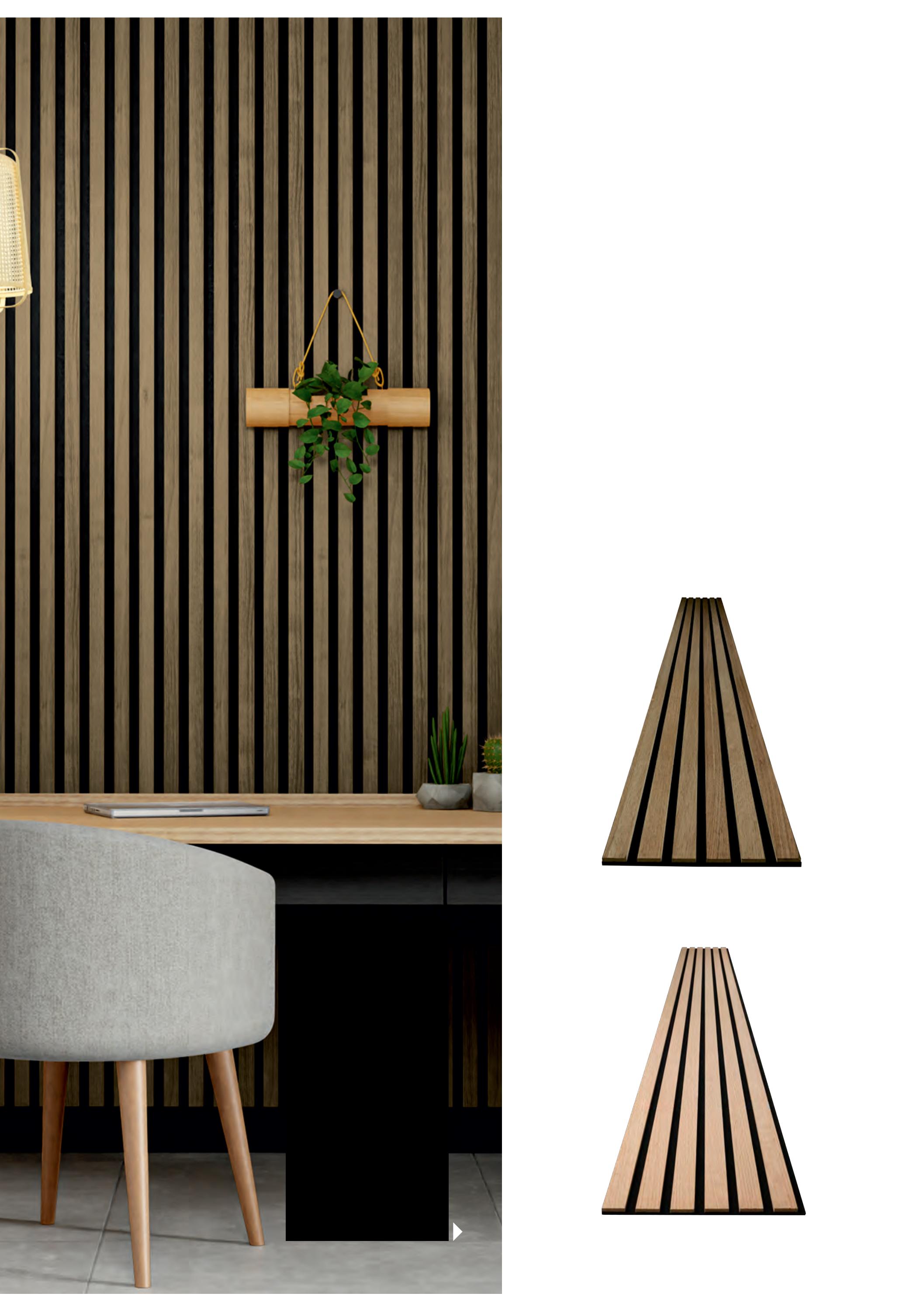 Acous Comfort light - Wandakustikelement AC01S Eiche hellbraun 6,1x2500x300mm
