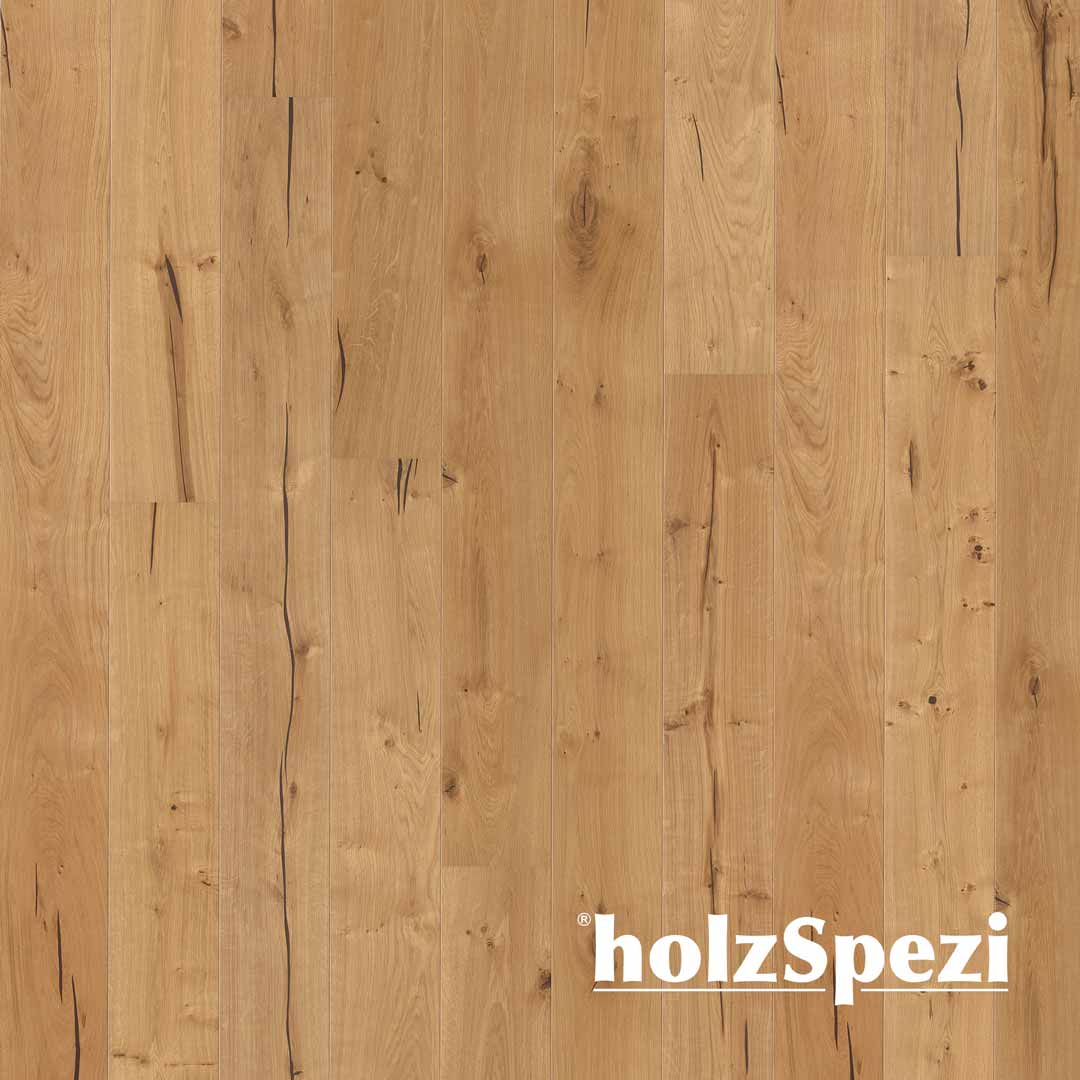 HolzSpezi Fertigparkett Landhausdiele Eiche LEINE, gebürstet, natur geölt, comfort line