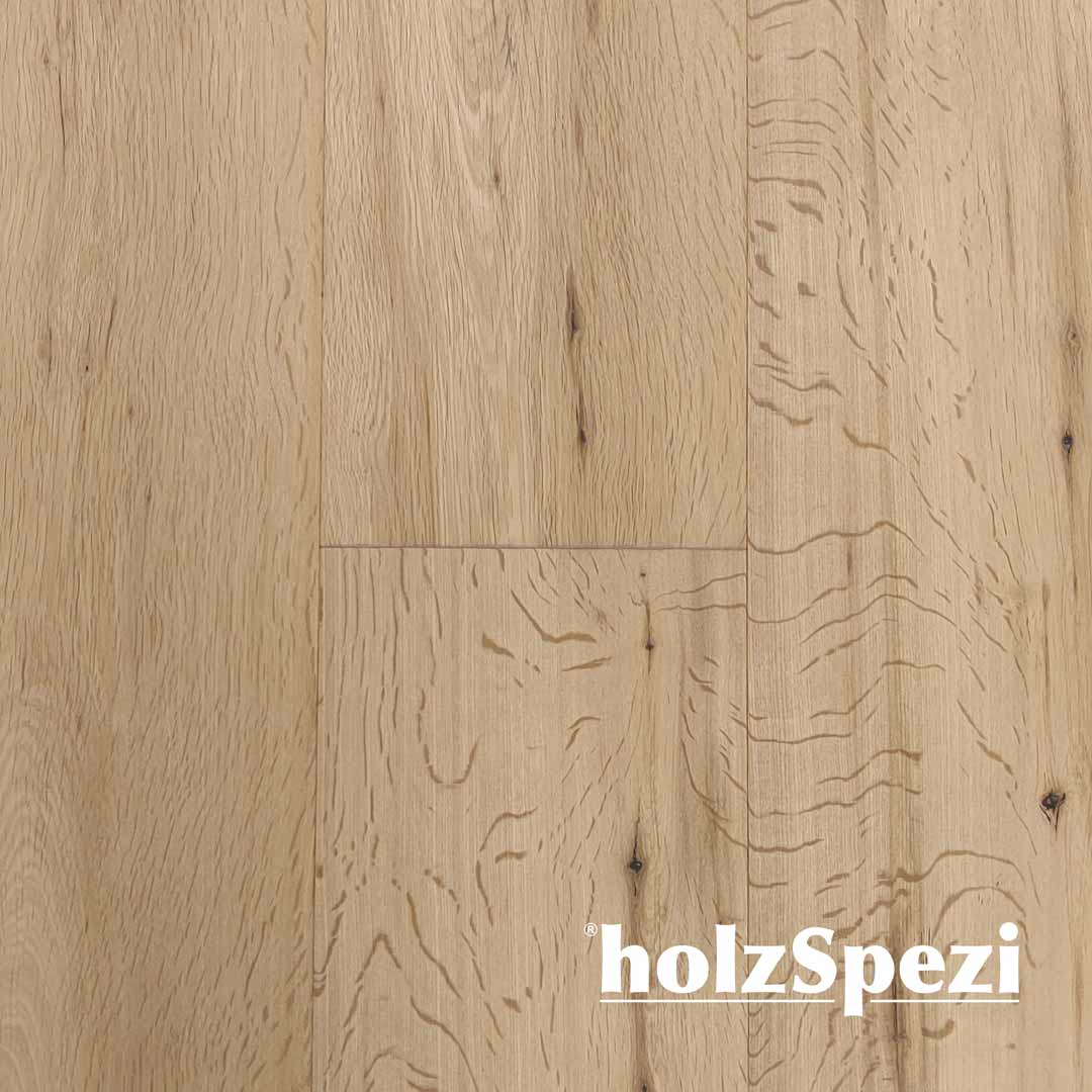 HolzSpezi Fertigparkett Landhausdiele Eiche TIBER -S-, handgehobelt, SAFETOP Rohholzoptik, clever li