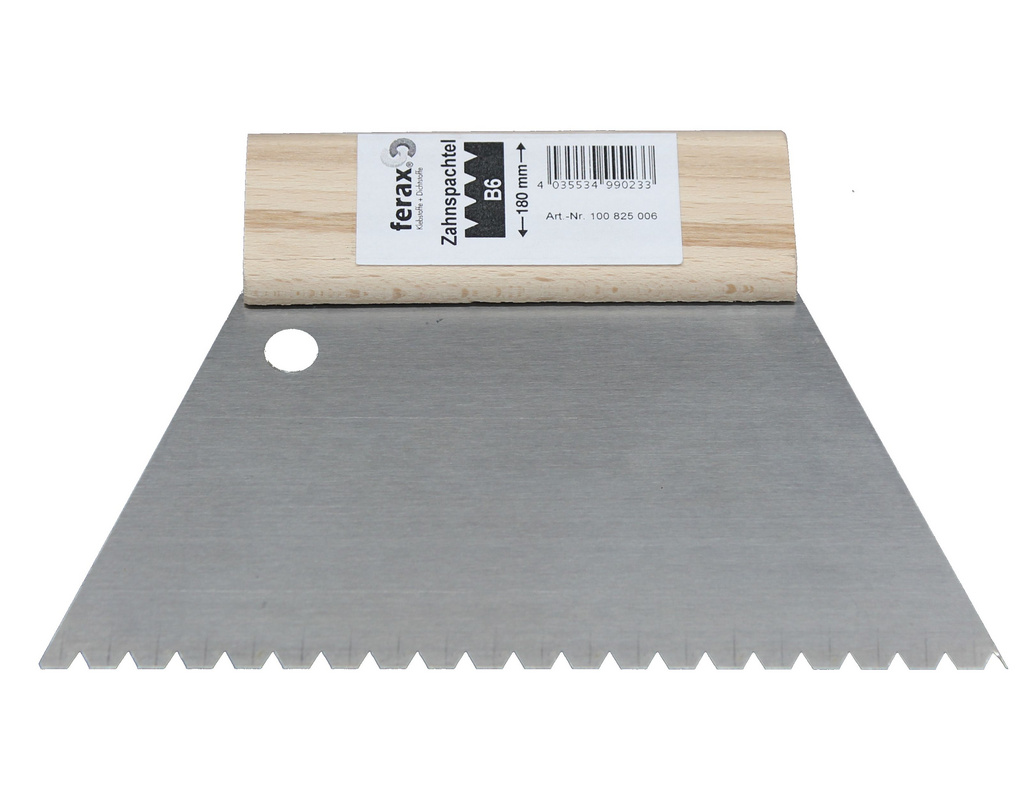 Ferax Zahnspachtel B6 - 180 mm für Parkettklebstoffe SikaBond