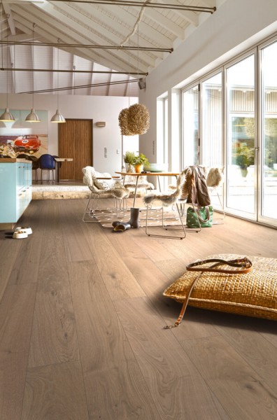 Meister Lindura - Holzboden HD 400 ultramattlackiert - 8938 - Eiche lebhaft greige, Breite 205 mm-
