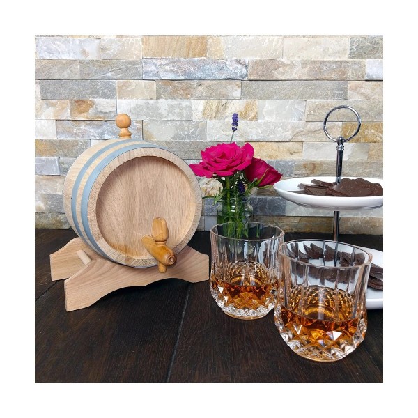 Fass, unlackiert, 10 Liter, inkl. Stopfen, Hahn und Bock