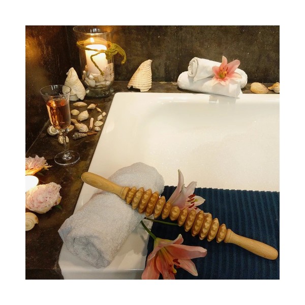 Massageroller Langform aus Holz 40 cm