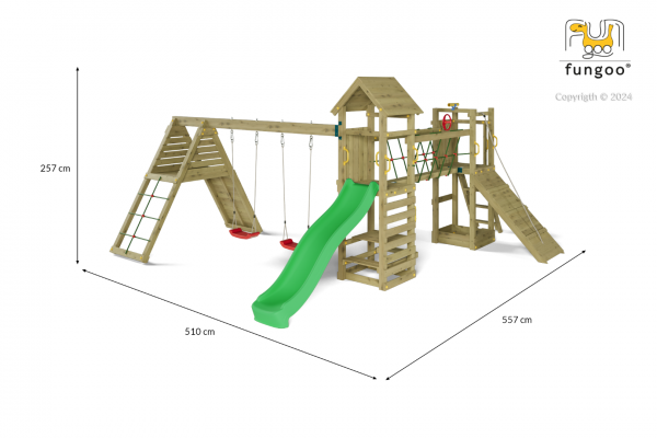 Fungoo Carnival Kdi grün imprg. Rutsche 2,20 mtr