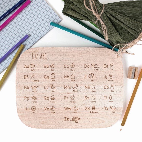 Lernbrettchen "Das ABC" Buchenholz